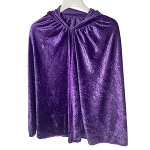 Purple Velvet‎ Hooded Kids Cape